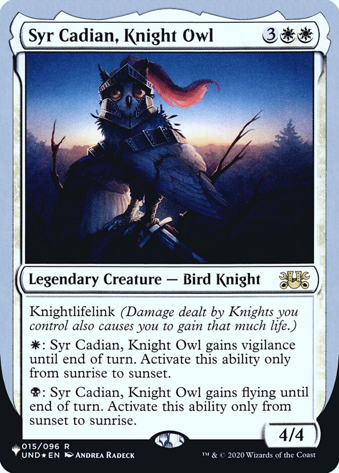 Syr Cadian, Knight Owl (Unfinity Foil Edition) [The List] | Mega City Incorporated