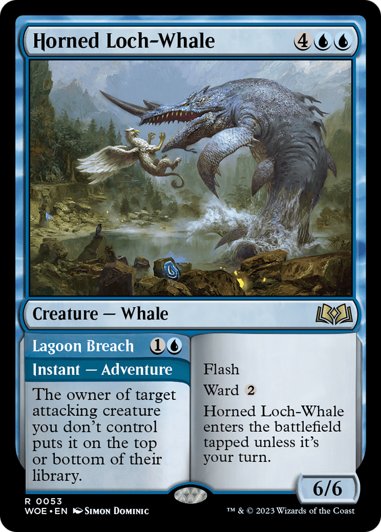 Horned Loch-Whale // Lagoon Breach [Wilds of Eldraine] | Mega City Incorporated