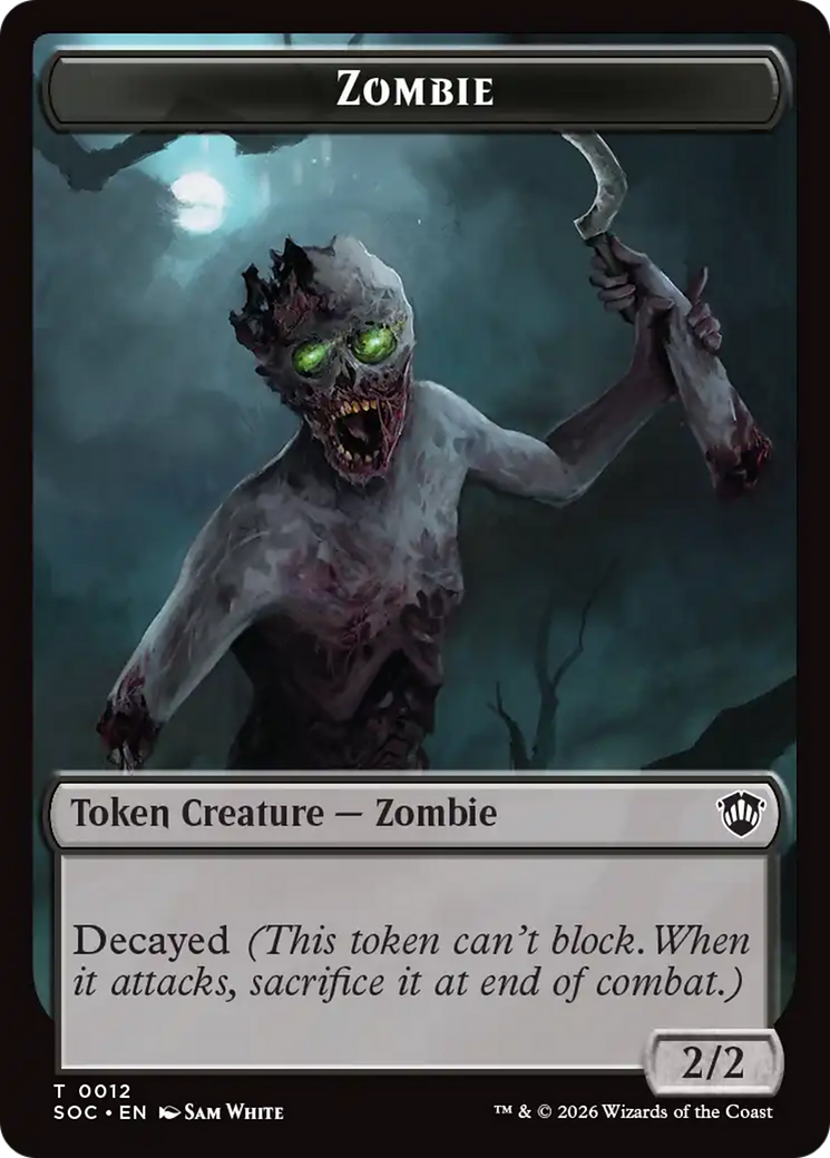 Snake // Zombie Double-Sided Token [Secrets of Strixhaven Commander Tokens] | Mega City Incorporated