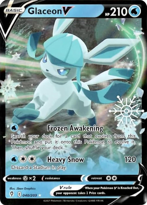 Glaceon V (040/203) (Holiday Calendar) [Sword & Shield: Evolving Skies] | Mega City Incorporated