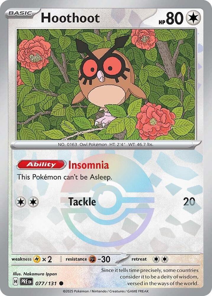 Hoothoot (077/131) (Poke Ball Pattern) [Scarlet & Violet: Prismatic Evolutions] | Mega City Incorporated