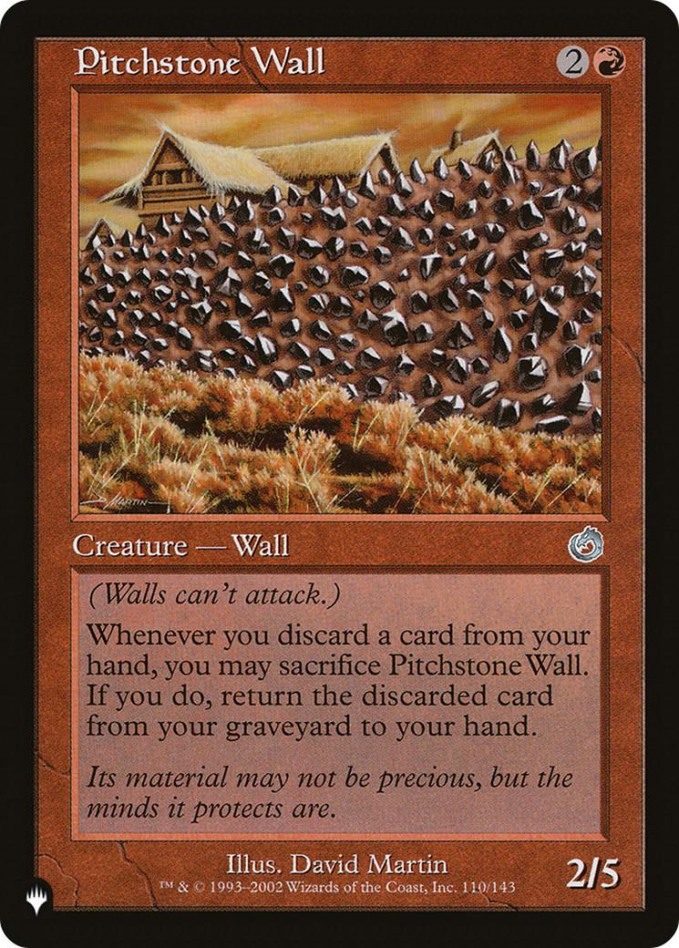 Pitchstone Wall [The List] | Mega City Incorporated