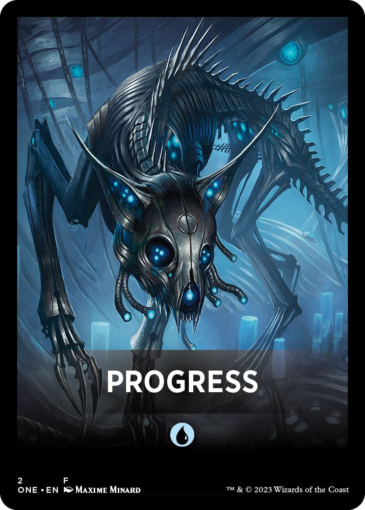 Progress Theme Card [Phyrexia: All Will Be One Tokens] | Mega City Incorporated