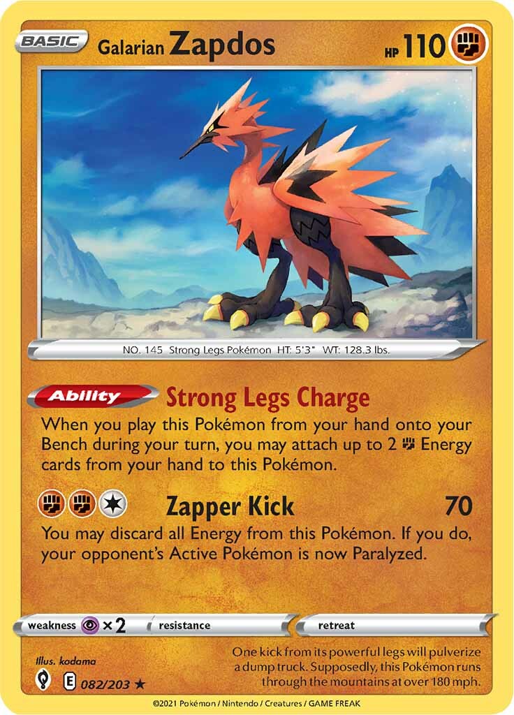 Galarian Zapdos (082/203) [Sword & Shield: Evolving Skies] | Mega City Incorporated