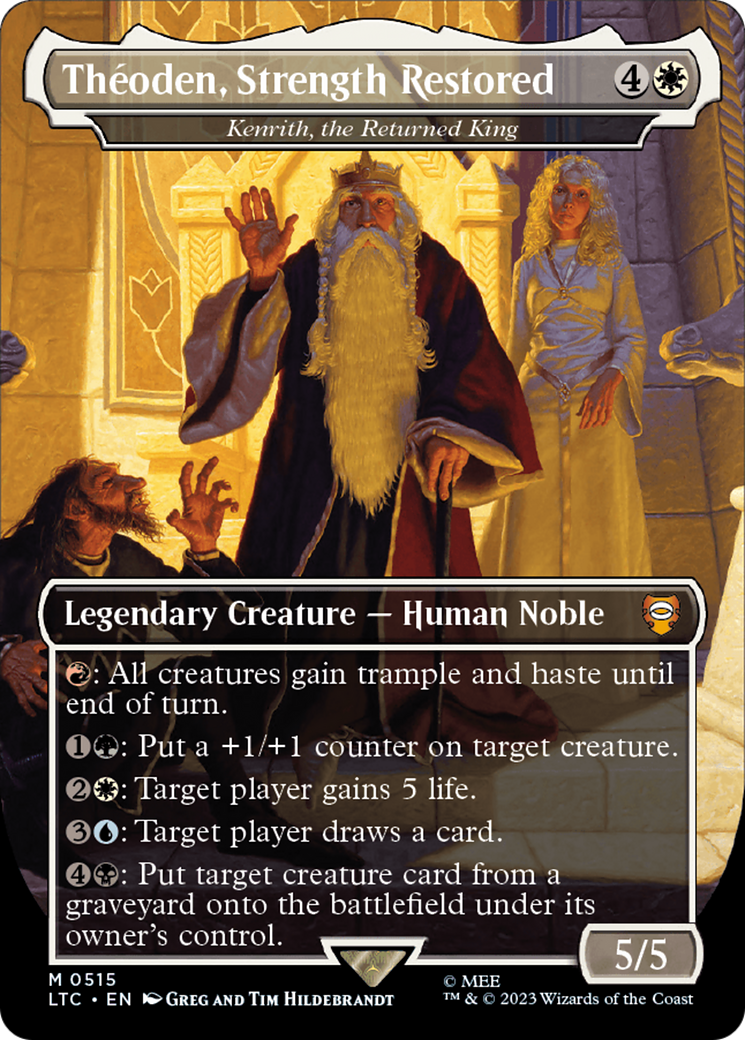Theoden, Strength Restored - Kenrith, the Returned King (Borderless) [The Lord of the Rings: Tales of Middle-Earth Commander] | Mega City Incorporated