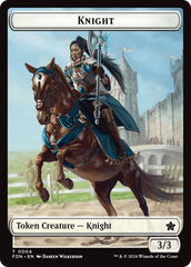 Human // Knight Double-Sided Token [Foundations Tokens] | Mega City Incorporated