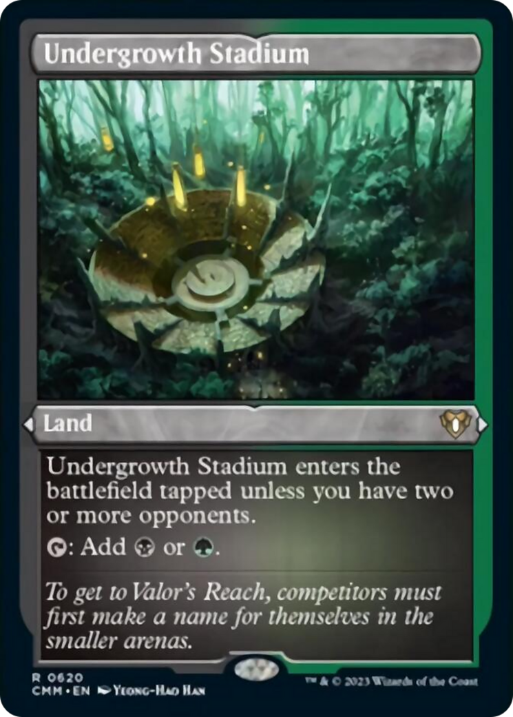 Undergrowth Stadium (Foil Etched) [Commander Masters] | Mega City Incorporated