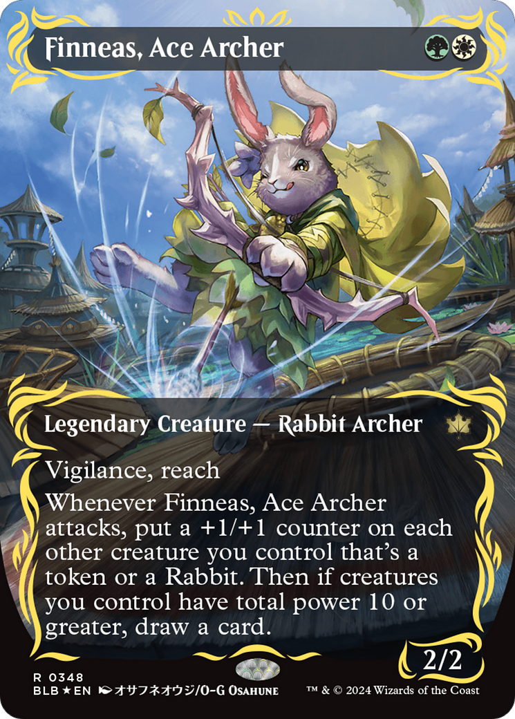 Finneas, Ace Archer (Borderless) (Raised Foil) [Bloomburrow] | Mega City Incorporated