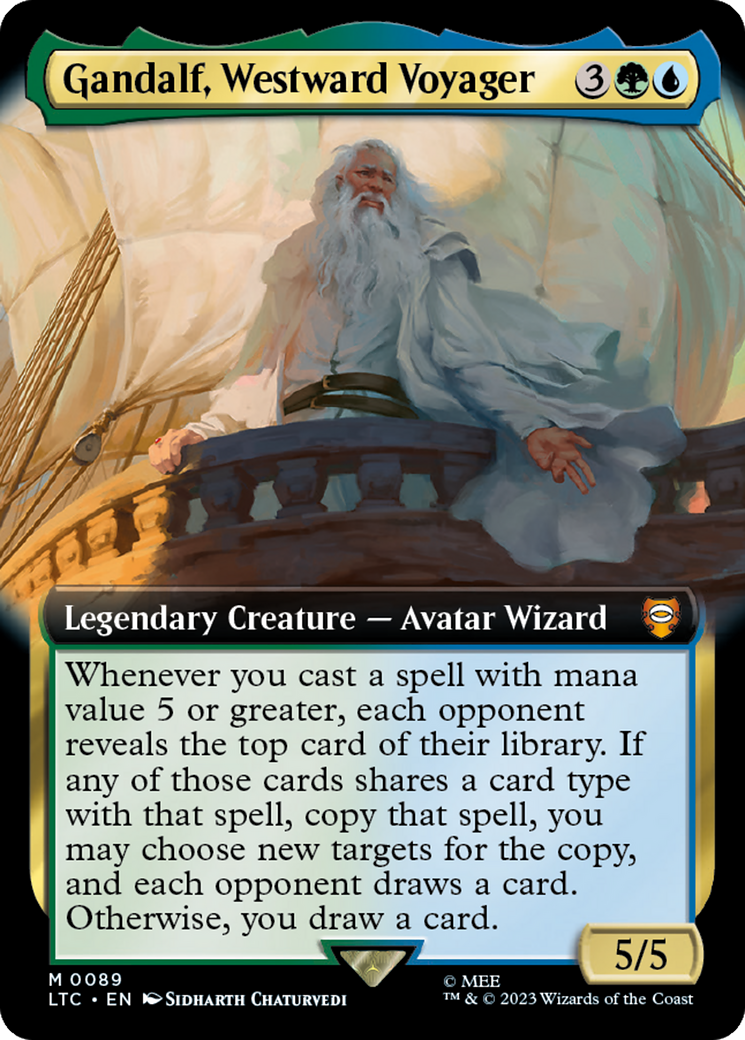 Gandalf, Westward Voyager (Extended Art) [The Lord of the Rings: Tales of Middle-Earth Commander] | Mega City Incorporated