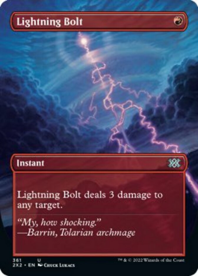 Lightning Bolt (Borderless Alternate Art) [Double Masters 2022] | Mega City Incorporated