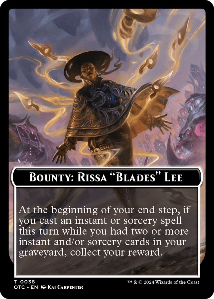 Bounty: Rissa "Blades" Lee // Bounty Rules Double-Sided Token [Outlaws of Thunder Junction Commander Tokens] | Mega City Incorporated