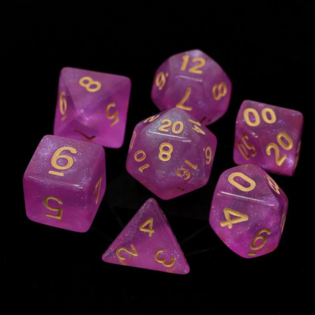 Die Hard Dice: Sakura w/ Gold Numbers 16mm Poly Dice Set | Mega City Incorporated