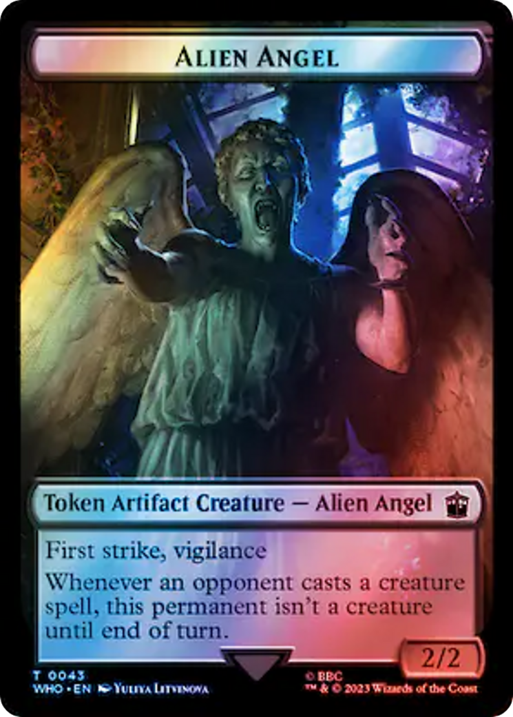 Alien Angel // Treasure (0063) Double-Sided Token (Surge Foil) [Doctor Who Tokens] | Mega City Incorporated