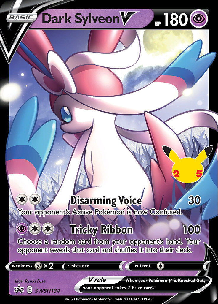 Dark Sylveon V (SWSH134) (Celebrations) [Sword & Shield: Black Star Promos] | Mega City Incorporated