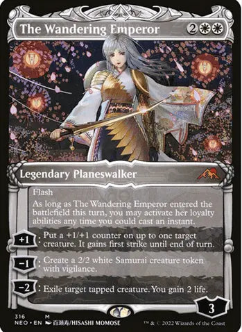 Magic: The Gathering The Wandering Emperor Card Single Sided Fleece Throw Blanket | 45 x 60 Inches | Mega City Incorporated