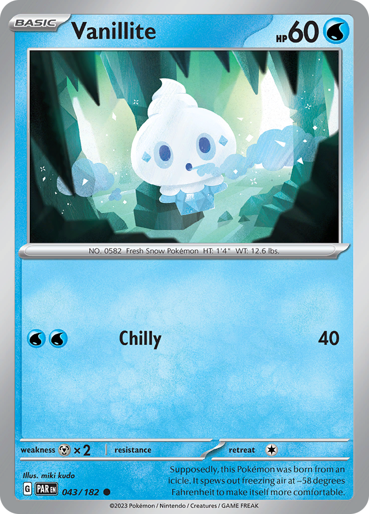 Vanillite (043/182) [Scarlet & Violet: Paradox Rift] | Mega City Incorporated