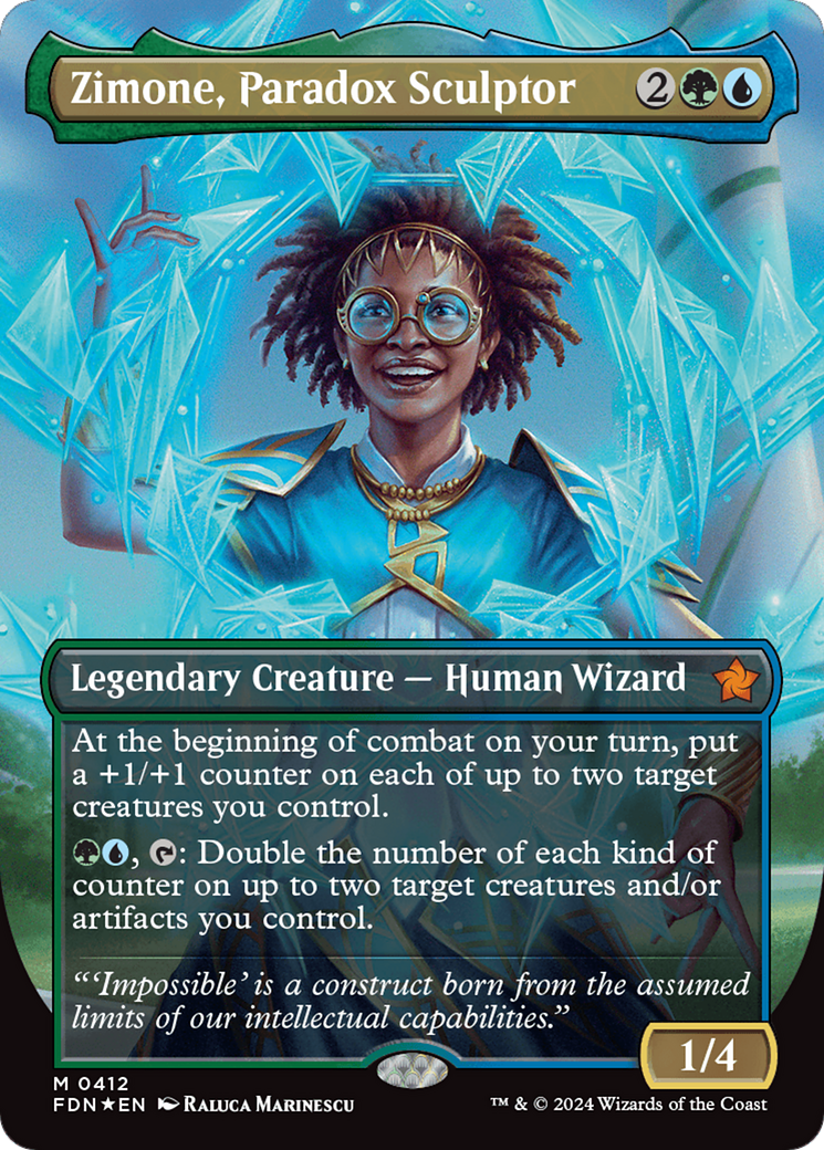 Zimone, Paradox Sculptor (Borderless) (Mana Foil) [Foundations] | Mega City Incorporated