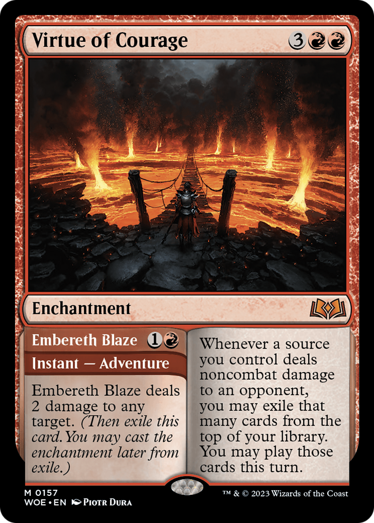 Virtue of Courage // Embereth Blaze [Wilds of Eldraine] | Mega City Incorporated