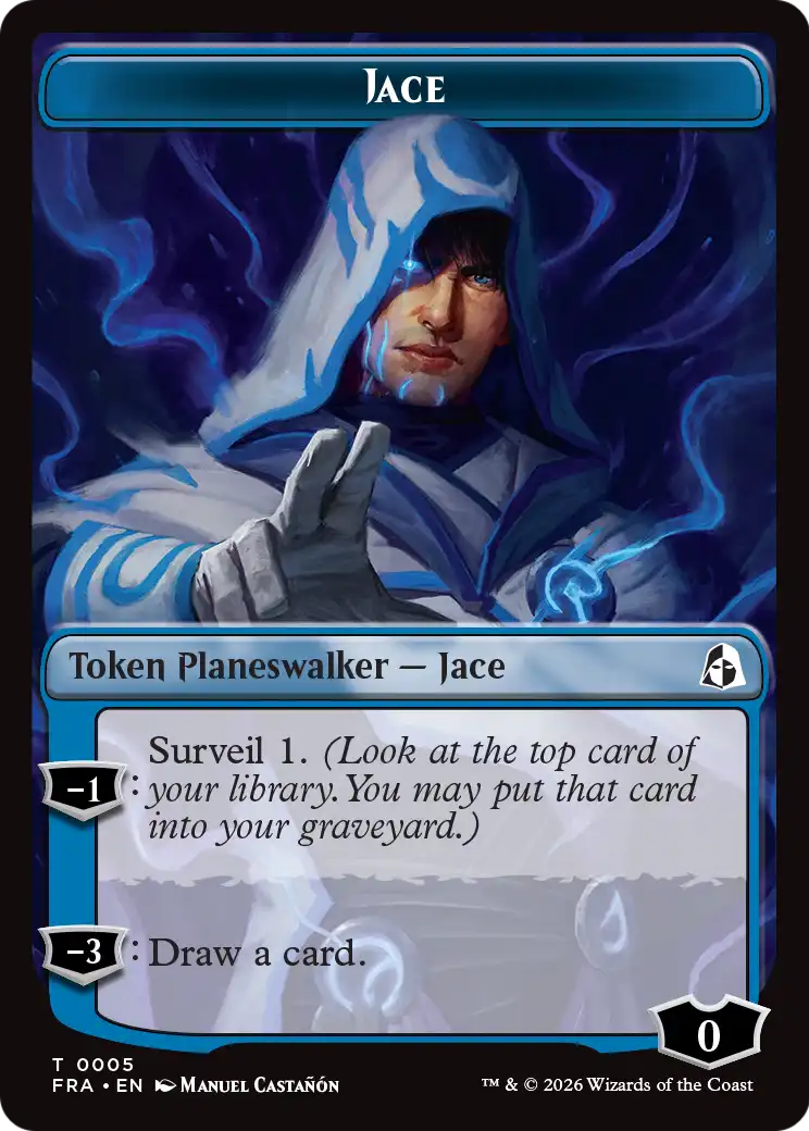 Spirit // Jace Double-Sided Token [Reality Fracture Commander Tokens] | Mega City Incorporated