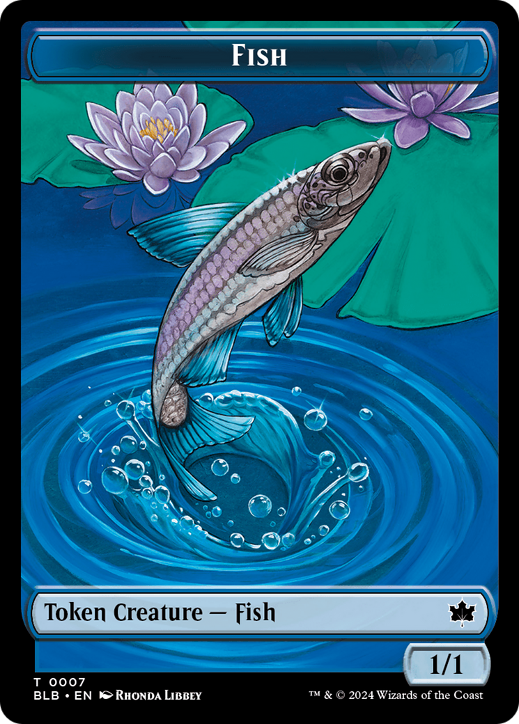 Fish // Iridescent Vinelasher Double-Sided Token [Bloomburrow Tokens] | Mega City Incorporated