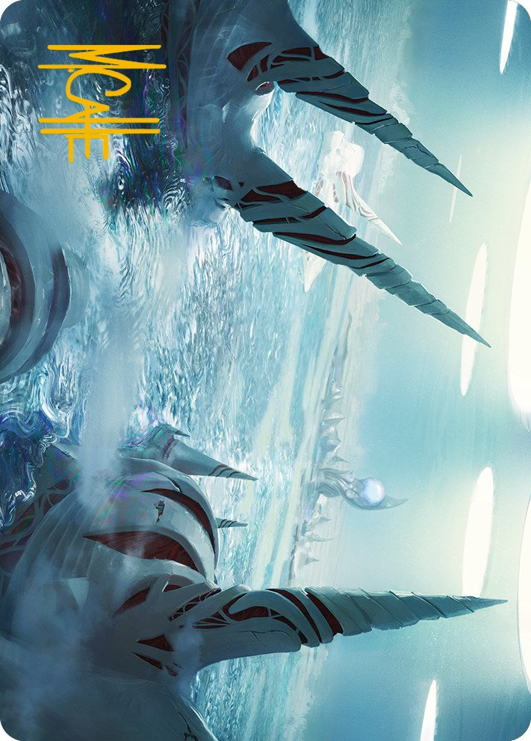 Seachrome Coast Art Card (Gold-Stamped Signature) [Phyrexia: All Will Be One Art Series] | Mega City Incorporated