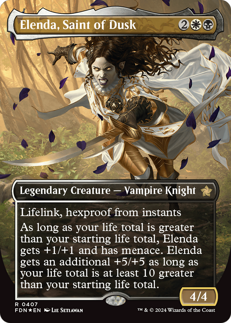 Elenda, Saint of Dusk (Borderless) (Mana Foil) [Foundations] | Mega City Incorporated
