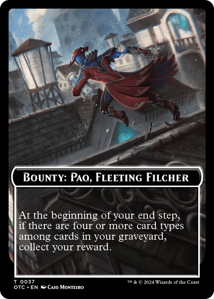 Bounty: Paq, Fleeting Filcher // Bounty Rules Double-Sided Token [Outlaws of Thunder Junction Commander Tokens] | Mega City Incorporated