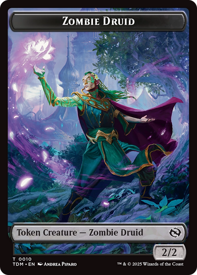 Treasure // Zombie Druid Double-Sided Token [Tarkir: Dragonstorm Tokens] | Mega City Incorporated