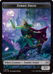 Zombie Druid // Treasure Double-Sided Token [Tarkir: Dragonstorm Tokens] | Mega City Incorporated