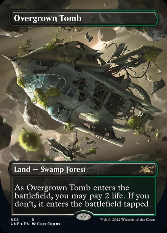 Overgrown Tomb (Borderless) (Galaxy Foil) [Unfinity] | Mega City Incorporated