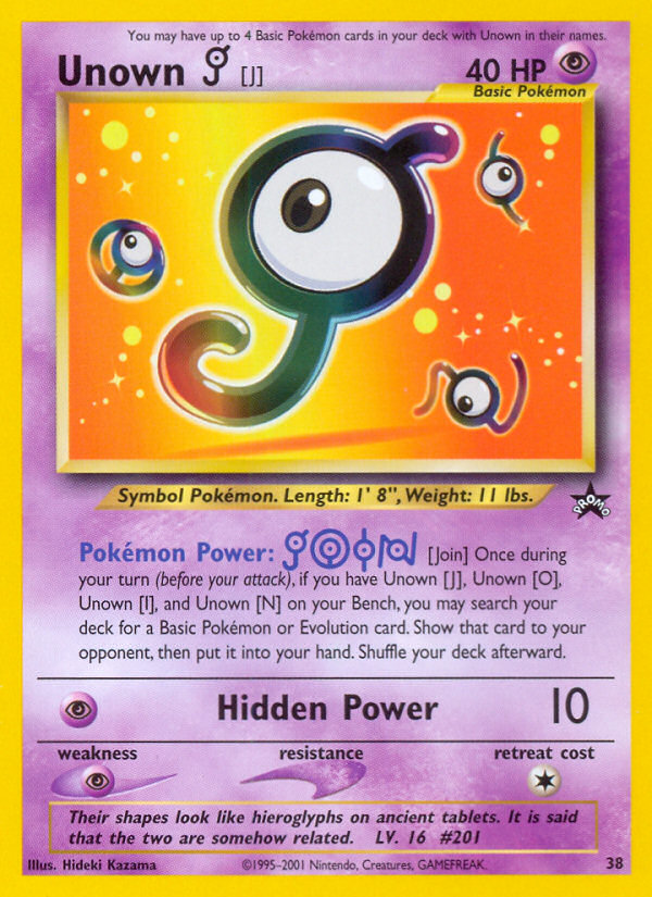 Unown [J] (38) [Wizards of the Coast: Black Star Promos] | Mega City Incorporated