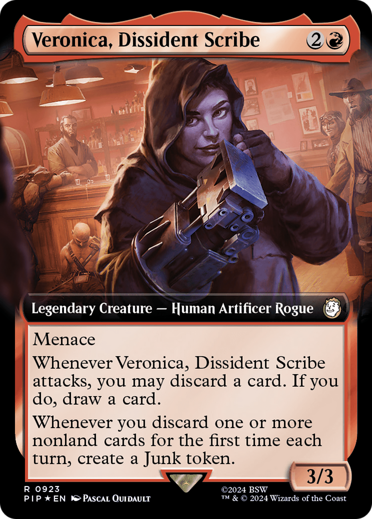 Veronica, Dissident Scribe (Extended Art) (Surge Foil) [Fallout] | Mega City Incorporated