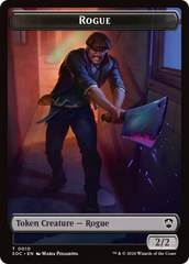 Spirit (0025) // Rogue Double-Sided Token [Secrets of Strixhaven Commander Tokens] | Mega City Incorporated