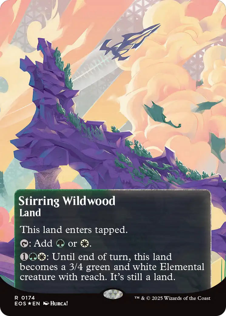 Stirring Wildwood (0174) (Borderless) (Galaxy Foil) [Edge of Eternities: Stellar Sights] | Mega City Incorporated