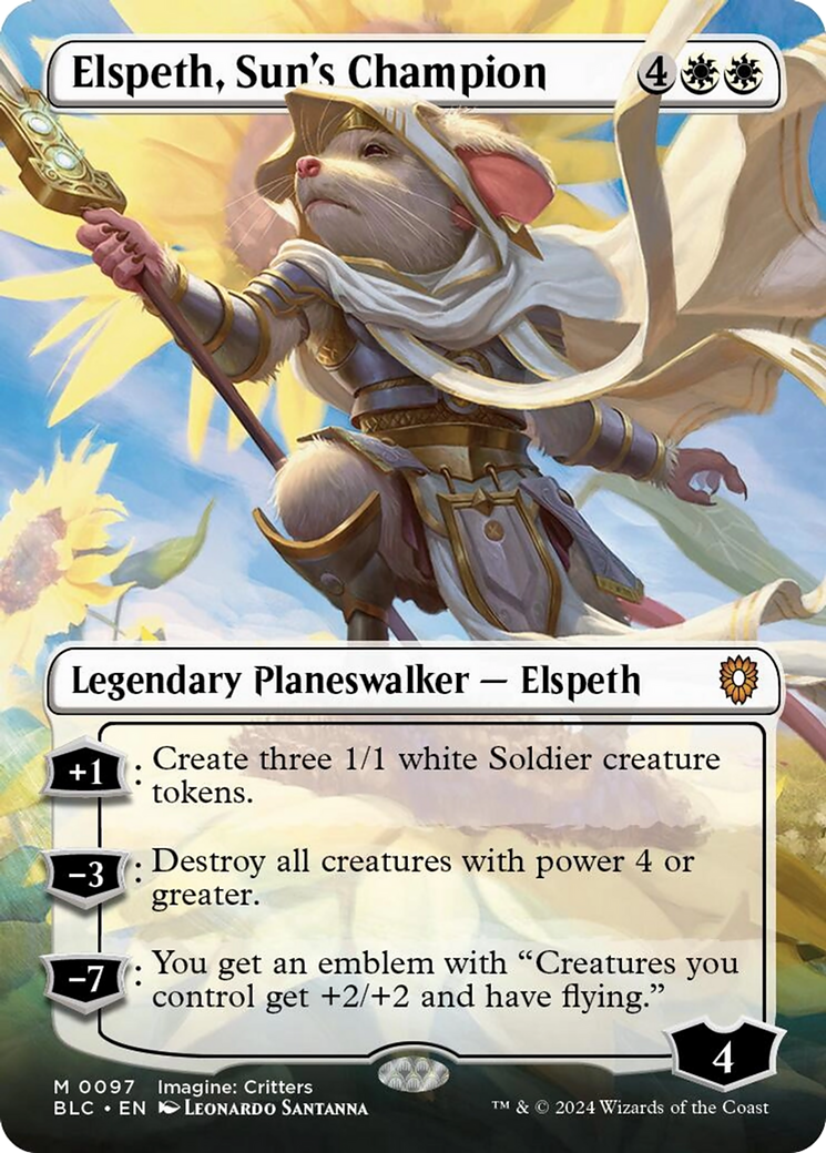 Elspeth, Sun's Champion (Borderless) [Bloomburrow Commander] | Mega City Incorporated