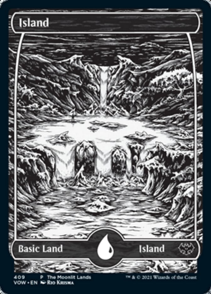 Island (The Moonlit Lands) (Foil Etched) [Innistrad: Crimson Vow Promos] | Mega City Incorporated