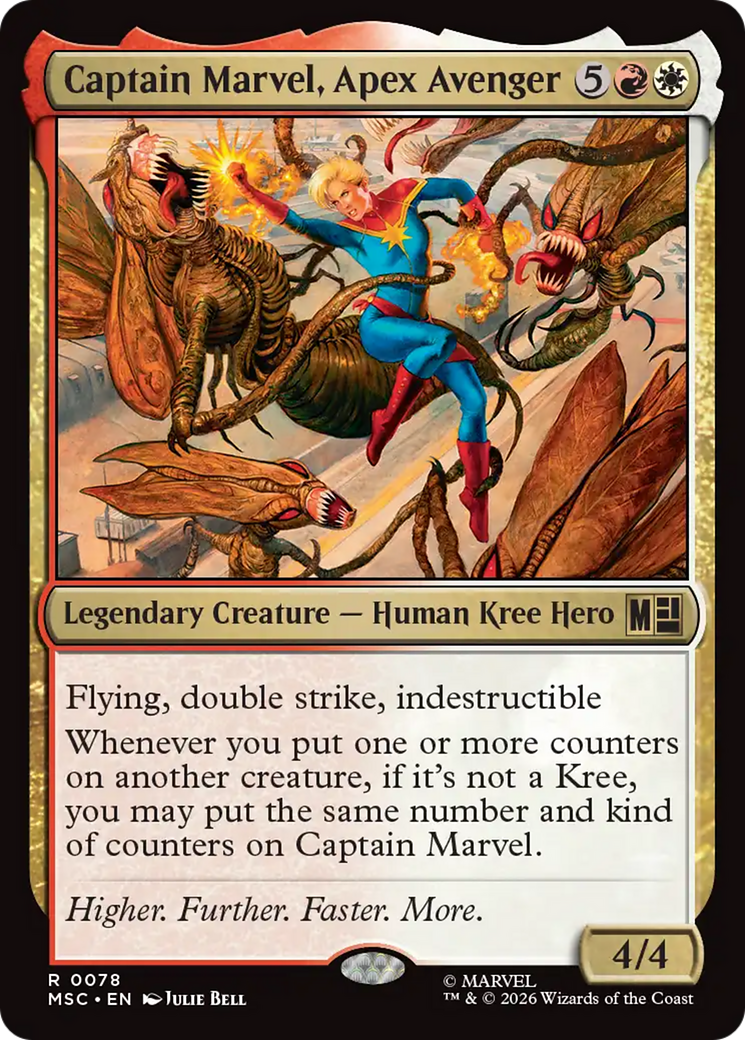 Captain Marvel, Apex Avenger (Surge Foil) [Marvel Super Heroes Commander] | Mega City Incorporated