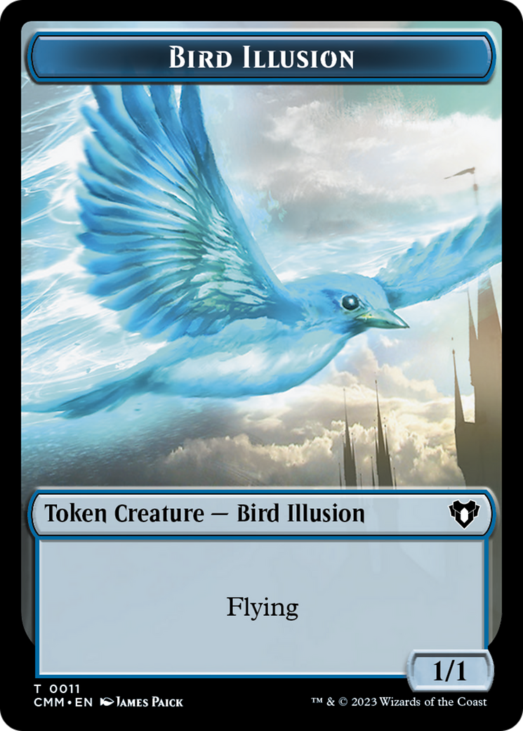 Spirit (0039) // Bird Illusion Double-Sided Token [Commander Masters Tokens] | Mega City Incorporated