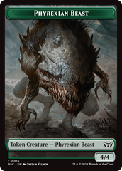 Phyrexian Beast //Manifest Double-Sided Token [Duskmourn: House of Horror Commander Tokens] | Mega City Incorporated