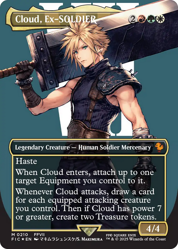Cloud, Ex-SOLDIER (Borderless) (Surge Foil) [FINAL FANTASY Commander] | Mega City Incorporated