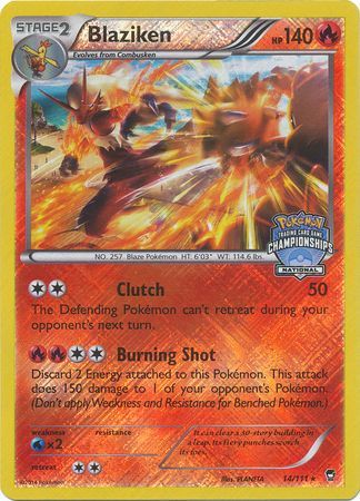 Blaziken (14/111) (National Championship Promo) [XY: Furious Fists] | Mega City Incorporated