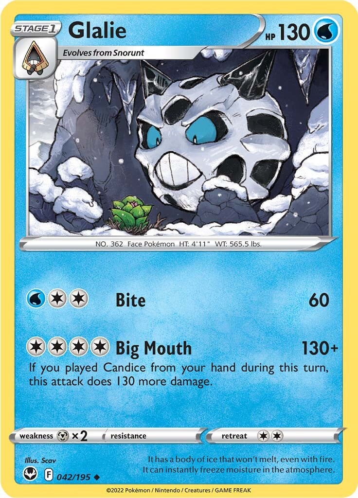 Glalie (042/195) [Sword & Shield: Silver Tempest] | Mega City Incorporated