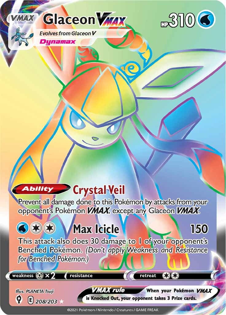 Glaceon VMAX (208/203) [Sword & Shield: Evolving Skies] | Mega City Incorporated