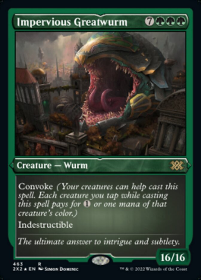 Impervious Greatwurm (Foil Etched) [Double Masters 2022] | Mega City Incorporated