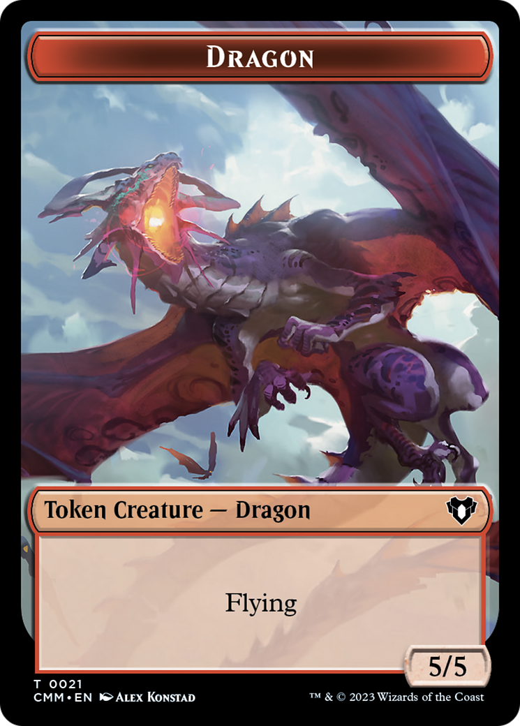 Eldrazi Spawn // Dragon (0021) Double-Sided Token [Commander Masters Tokens] | Mega City Incorporated