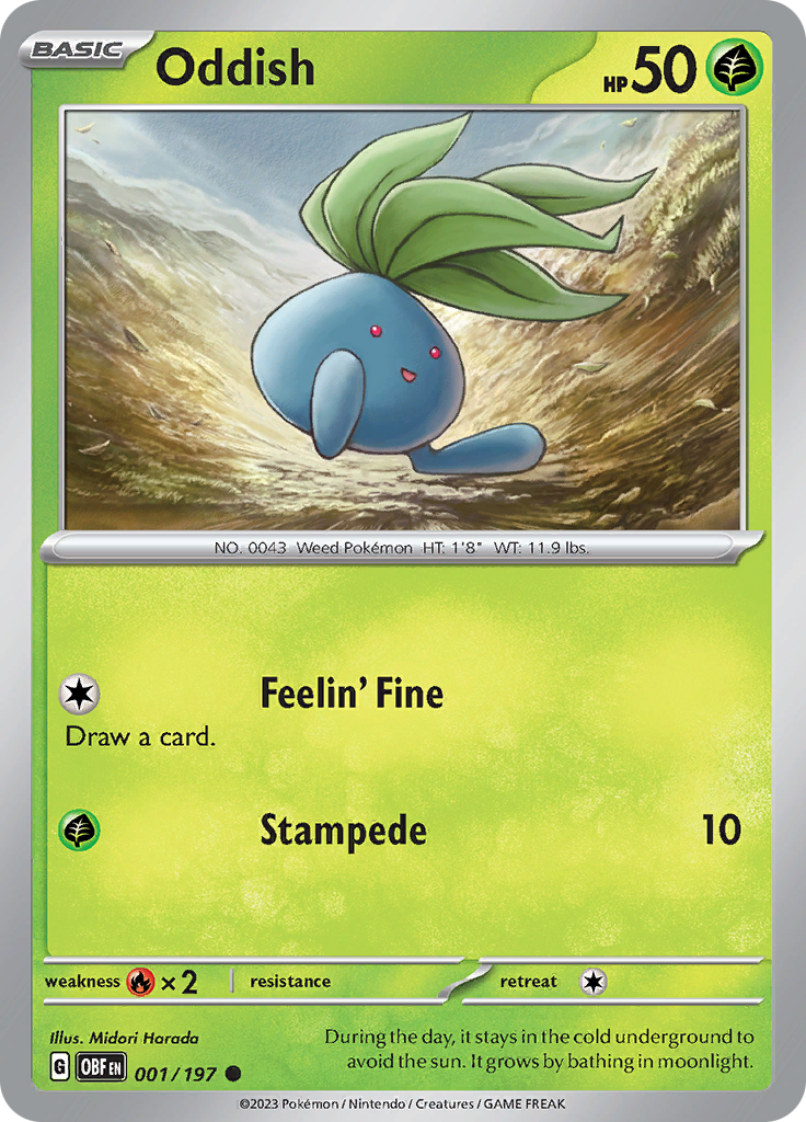 Oddish (001/197) [Scarlet & Violet: Obsidian Flames] | Mega City Incorporated