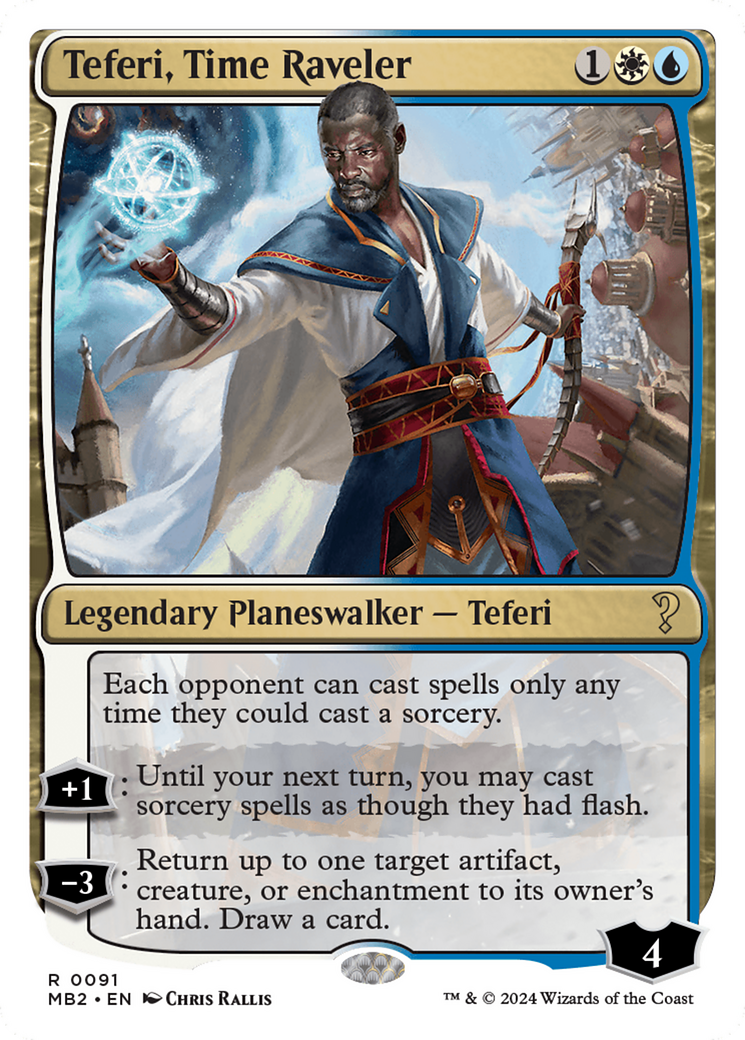 Teferi, Time Raveler (White Border) [Mystery Booster 2] | Mega City Incorporated