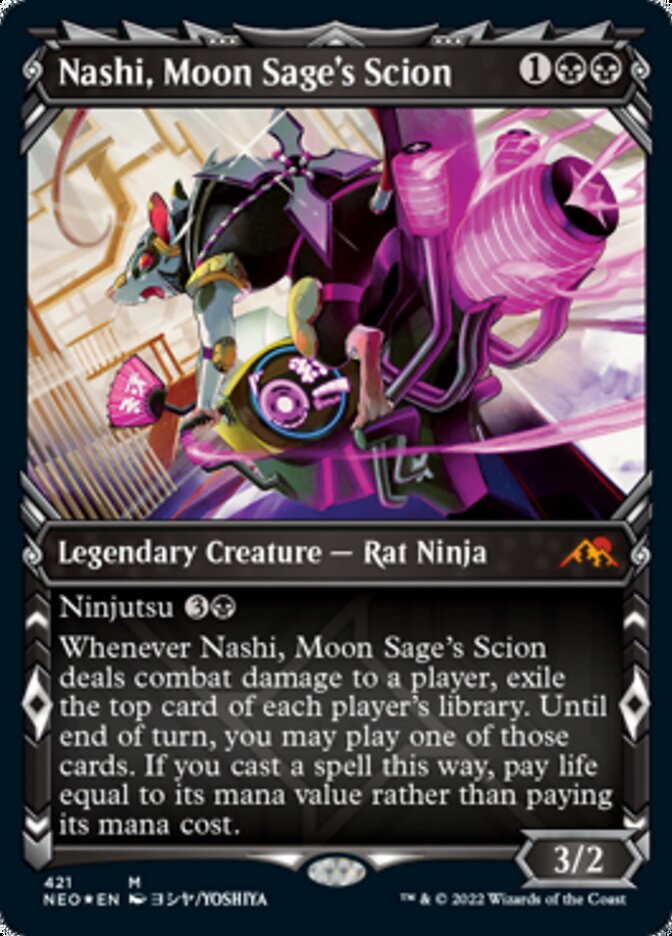 Nashi, Moon Sage's Scion (Showcase) (Foil Etched) [Kamigawa: Neon Dynasty] | Mega City Incorporated