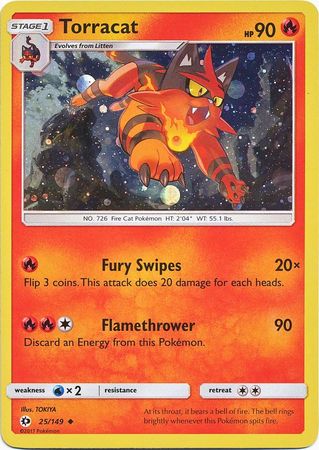 Torracat (25/149) (Cosmos Holo) [Sun & Moon: Base Set] | Mega City Incorporated