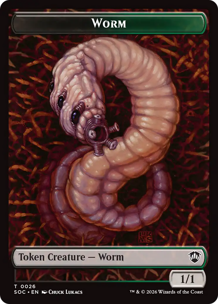 Eldrazi Spawn // Worm Double-Sided Token [Secrets of Strixhaven Commander Tokens] | Mega City Incorporated
